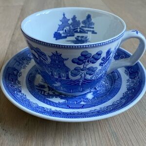 Spode Blue Room Willow Teacup and Saucer